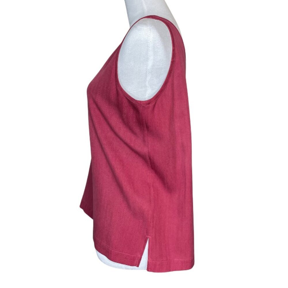 Tommy Bahama 100% Silk Raspberry Pink Chevron Weave Tank Top - Size M - Picture 6 of 9